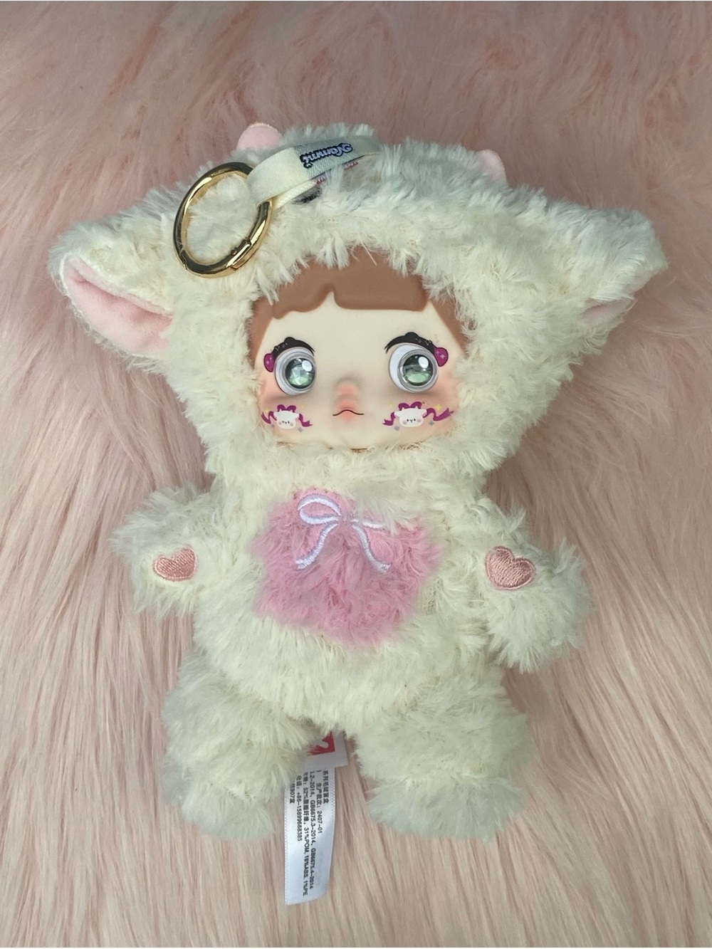 Nommi Plush Lamb Keychain - Cream with Pink Accents💕 Good condition ✨🤎 - Picture 10 of 12